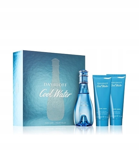 Sada Davidoff Cool Water Woman 100 ml Edt 75 ml sprchový gel 75 ml tělové mléko