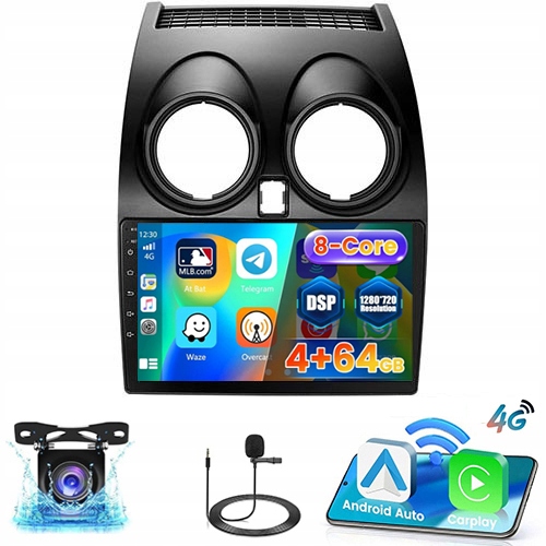 Rádio 8-CORE Android Nissan Qashqai J10 2006-2013 Carplay 4GB 64GB