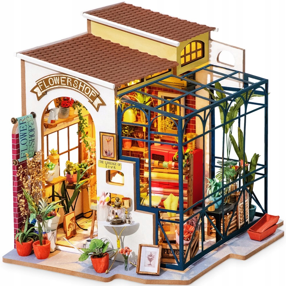 DIY MINIATUROWY DOMEK PUZZLE 3D KWIACIARNIA