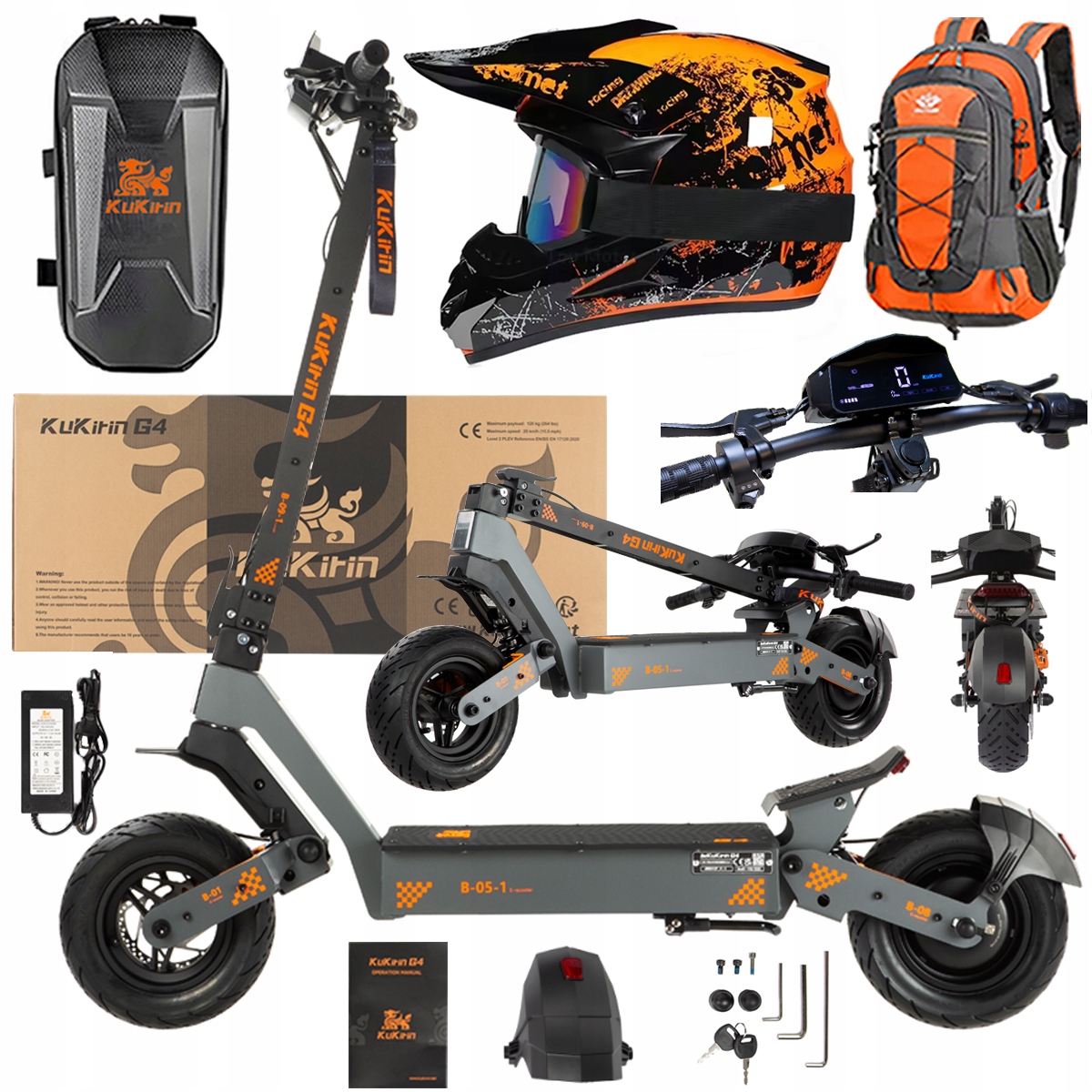 KuKirin G4 Skládací elektrická vozidla 2000W 70KM/H 60V 20Ah 75km Dárek