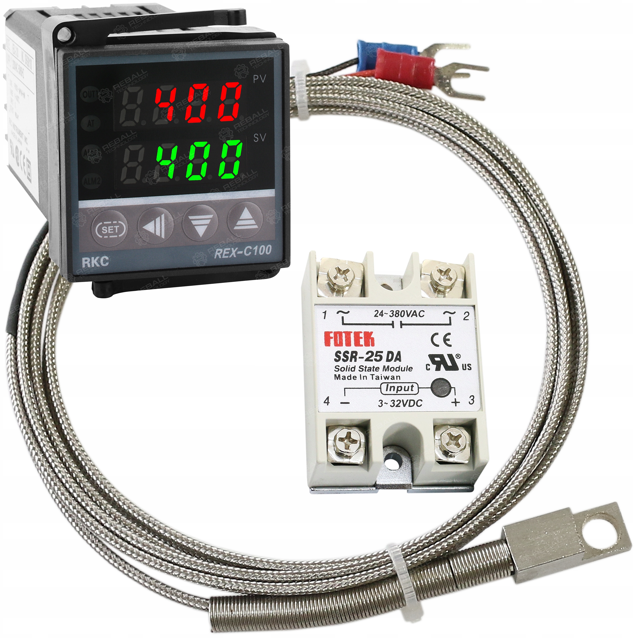 Regulátor Teploty Rex C100 Převodník 25A Senzor K M8