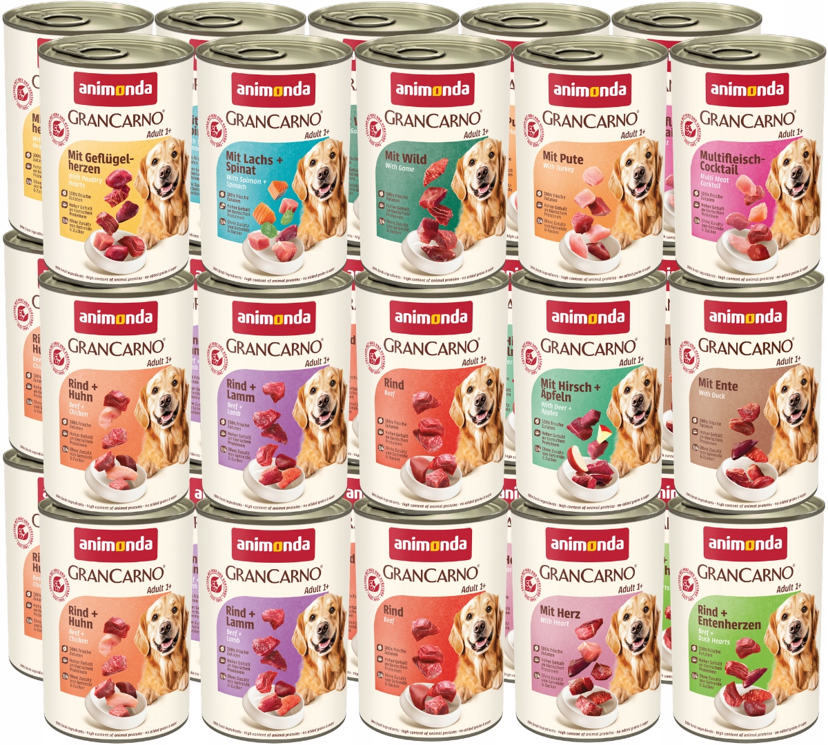 Animonda GranCarno Adult puszka Zestaw 30x400g – MIX podstawowych smaków