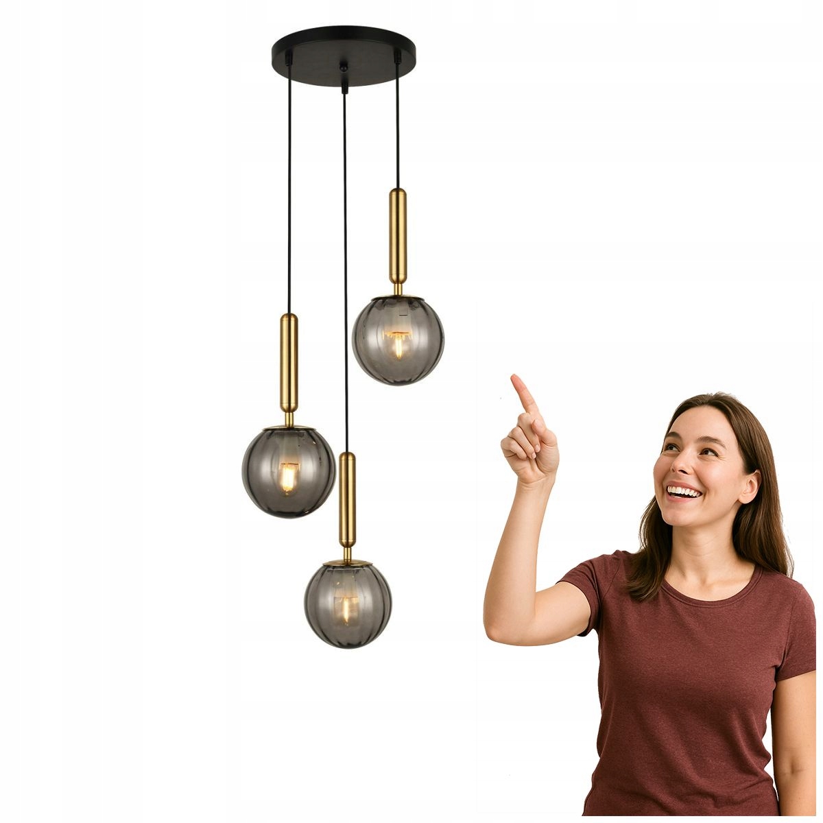 Závěsná lampa Ravena PND-2324-3A Bro+sg Italux