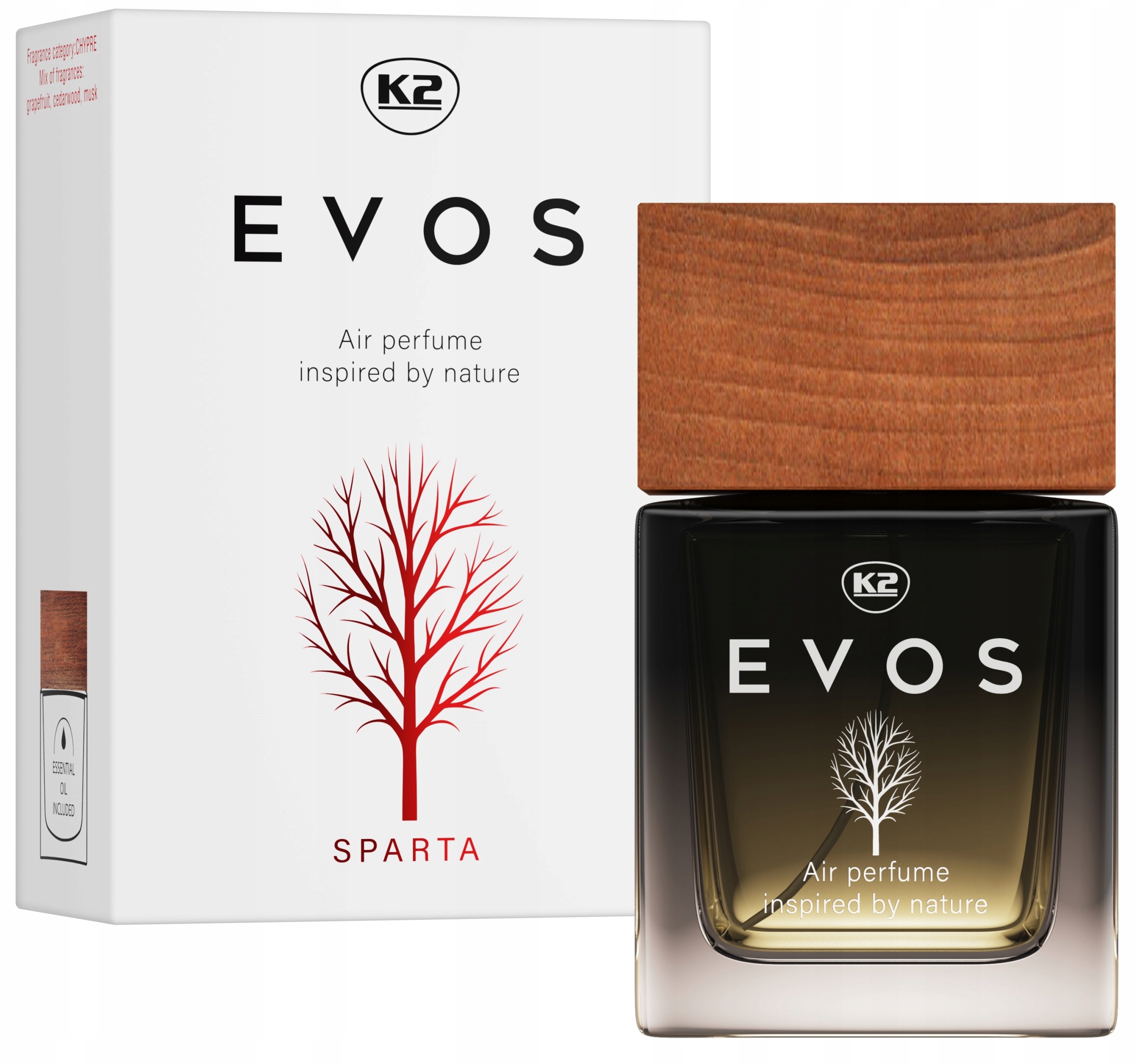 K2 EVOS SPARTA flakon 50ml perfumy do auta zapach Producent K2