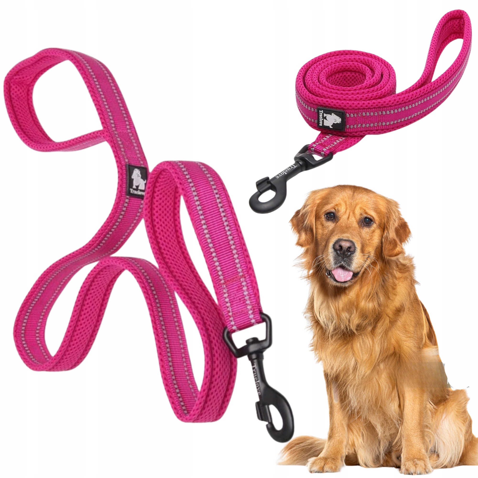 Levně Vodítko Pro Psa Reflexní Silná Truelove Active Růžová 200 CM Růžová L