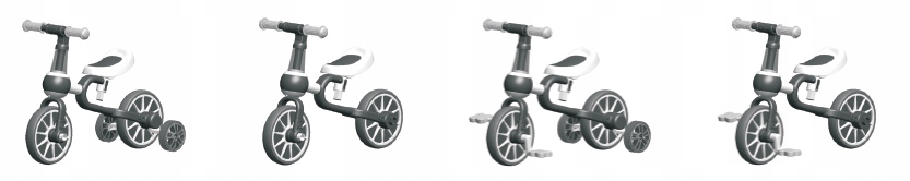 ROWEREK BIEGOWY DLA DZIECKA 4w1 Z PEDAŁAMI KÓŁKA BOCZNE REGULOWANY ROWER Materiał ramy stal