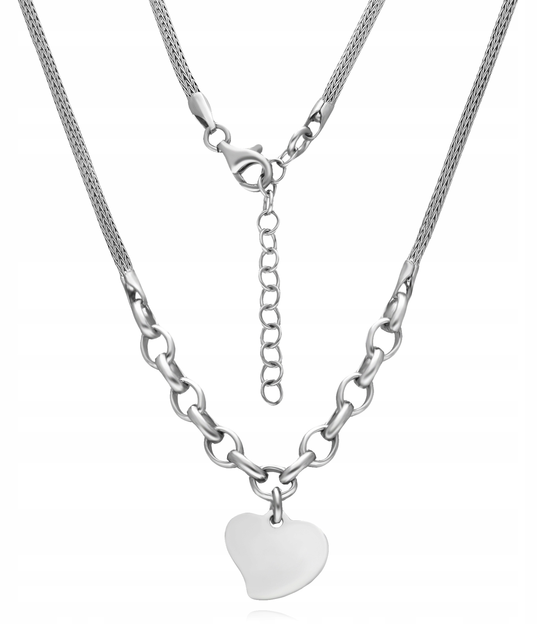 Stříbrný Rhodiovaný Náhrdelník Celé Srdce Srdíčko