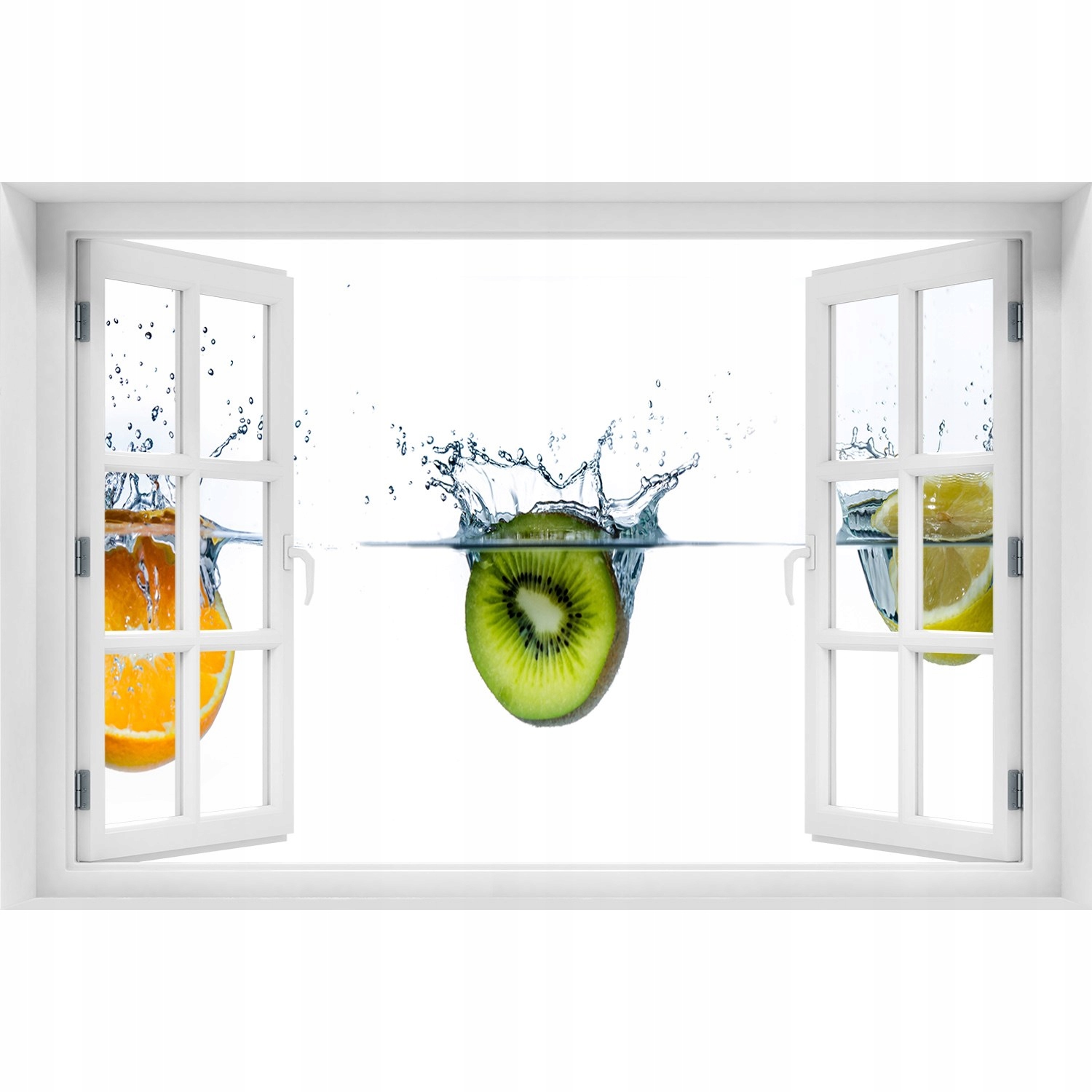 

3D Okno Naklejka na ścianę Owoce pod wodą 90x60