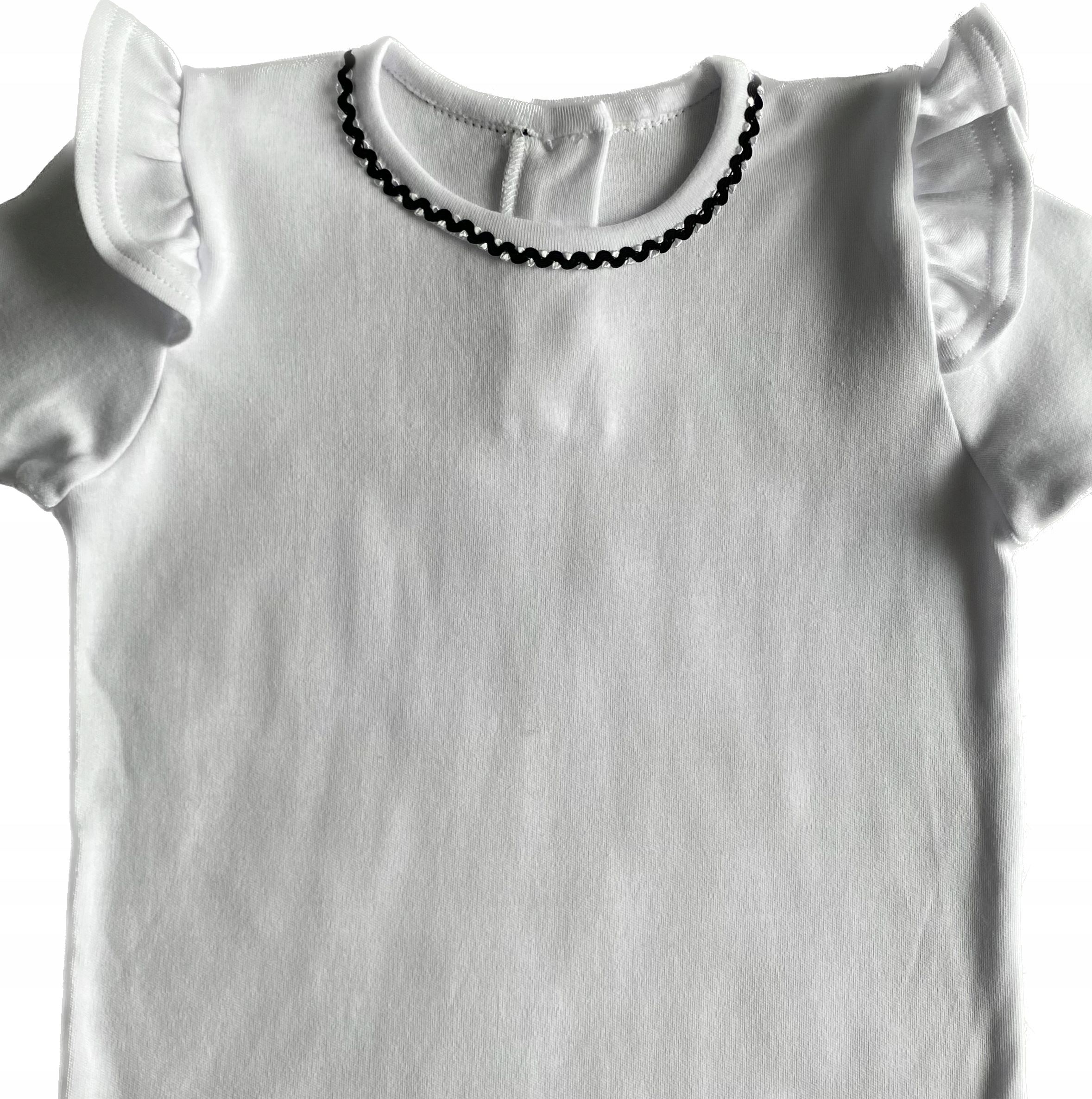 BLUZKA BIAŁA Z FALBANKĄ ROZ. 92 - KLAUDYNKA Materiał dominujący bawełna