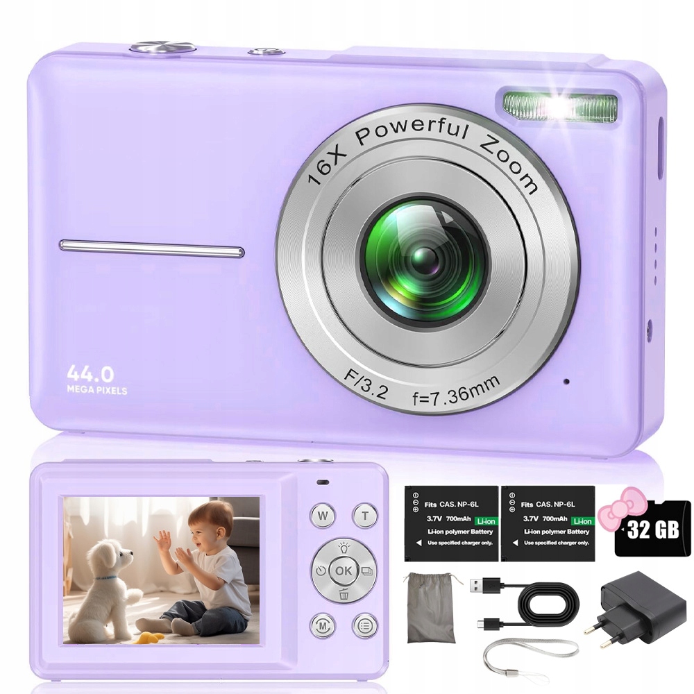 Hd Digitální Fotoaparát 1080P 44MP 16X Zoom Kamera 32G S Webkamerou A Živým Přenosem