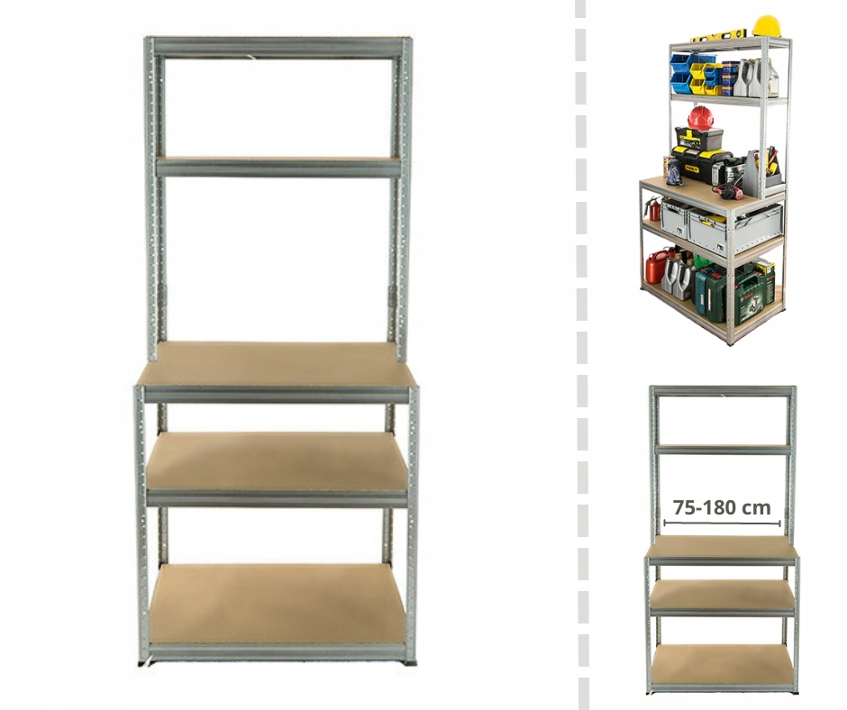 Kovový pracovný stôl pracovný regál pracovný stôl dielňa 196x90x60