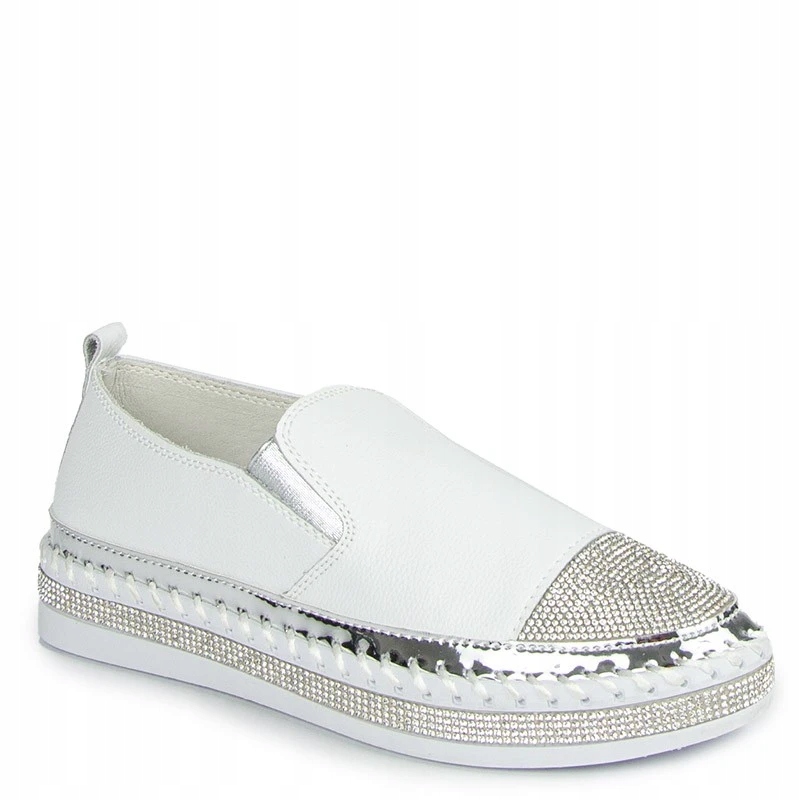 S.barski LR370 Kožené Mokasíny Bílé 41