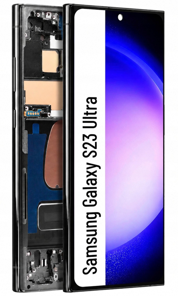 Oled displej Obrazovka pro Samsung Galaxy S23 Ultra Rámeček Phantom Black