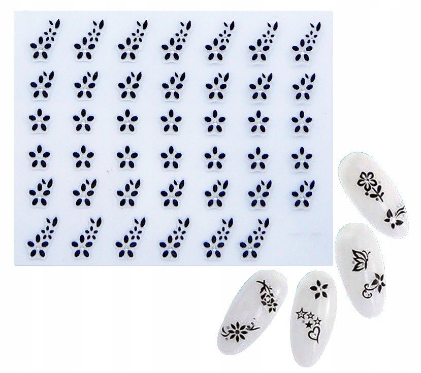 

Naklejki ozdoby na paznokcie kwiaty cyrkonie N150