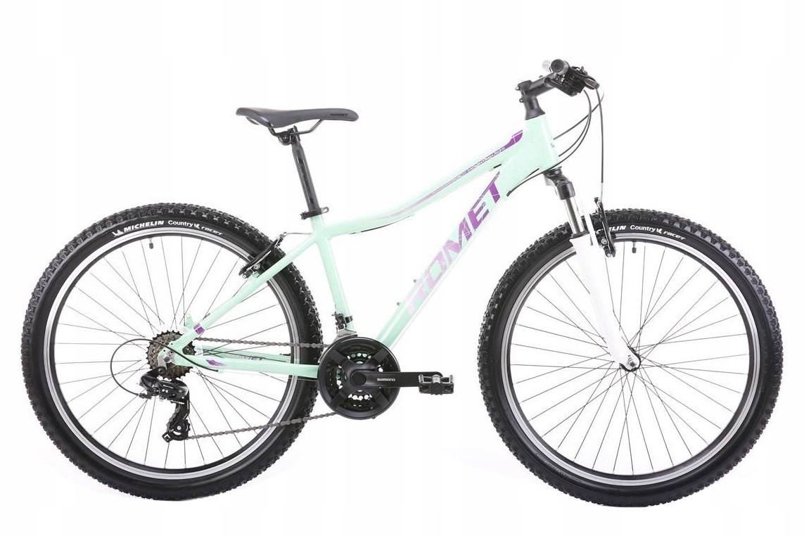 Rower Damski Górski 26 Romet Jolene 6.1 Shimano Zielono-fioletowy 15"