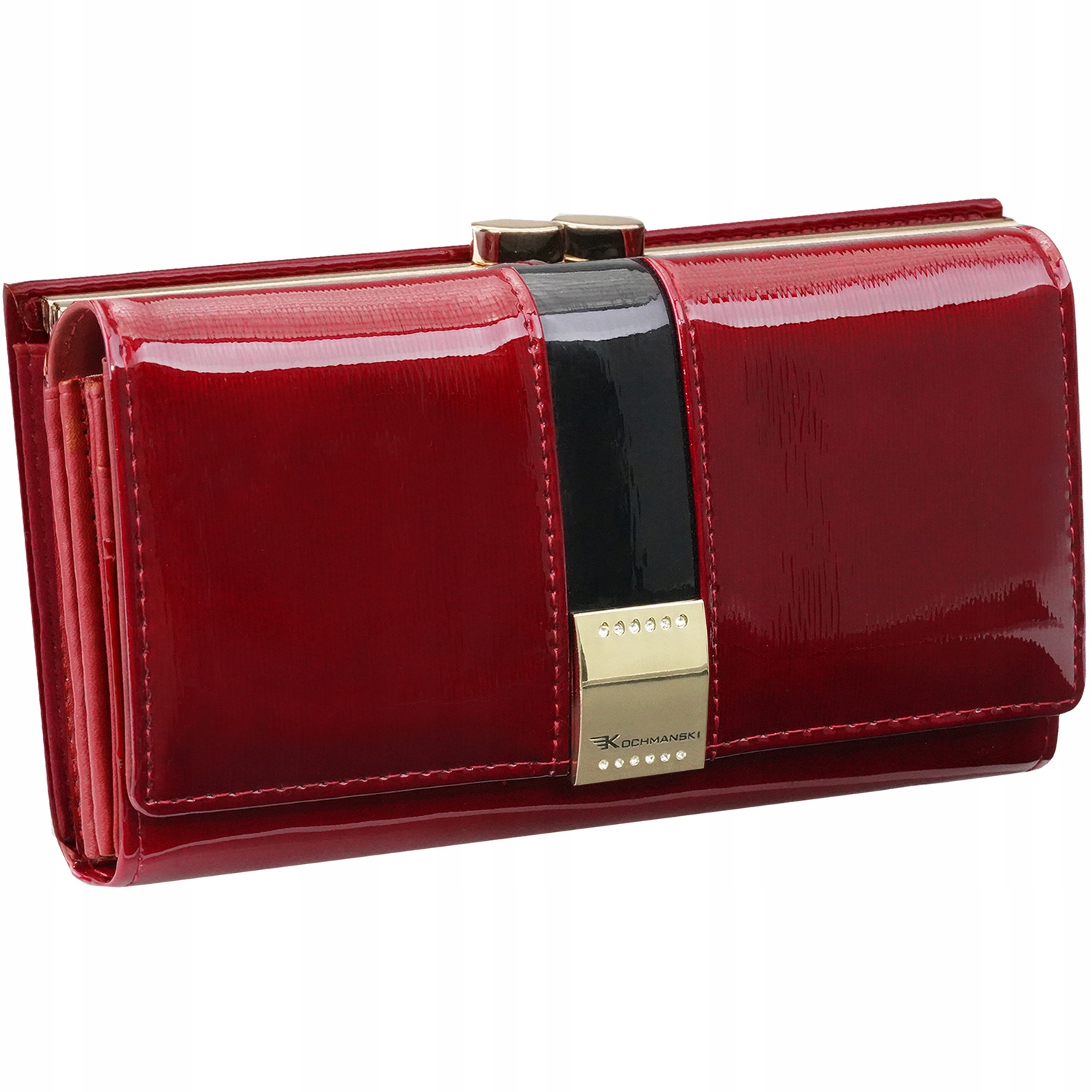 Kochmanski portfel damski skórzany lakierowany ze skóry Premium