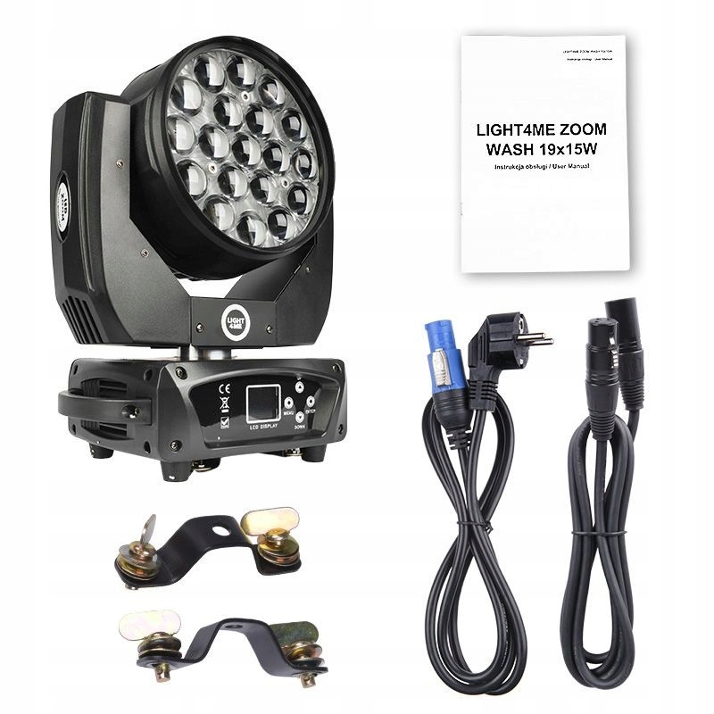 Light4Me Zoom Wash 19x15W Led Rgbw Pohyblivá hlava Led Rgbw