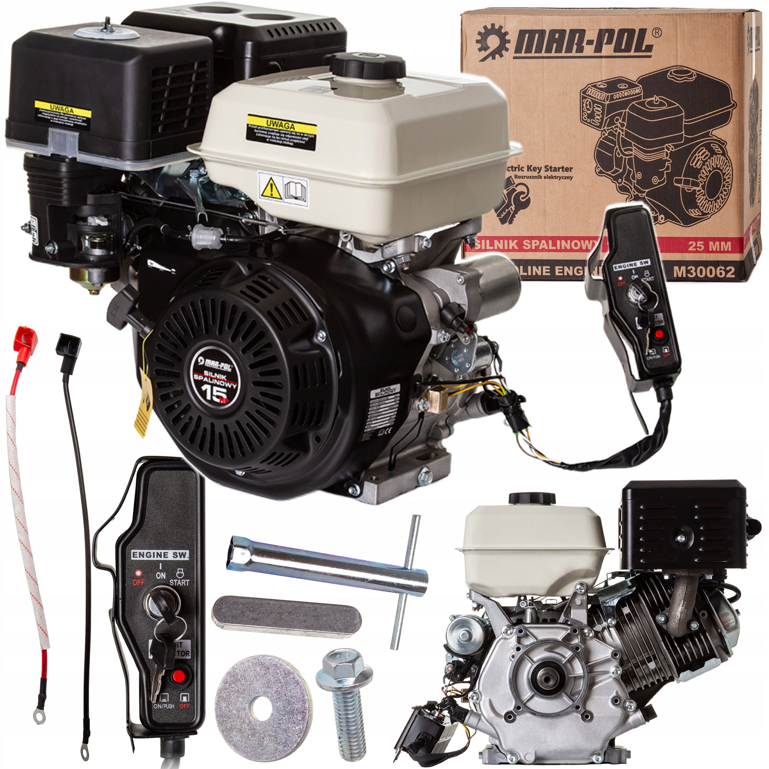 Spalovací Motor 15HP 25 MM Pro Čerpadla Zhutňovačů Motokárových Pil Mar-pol M30062