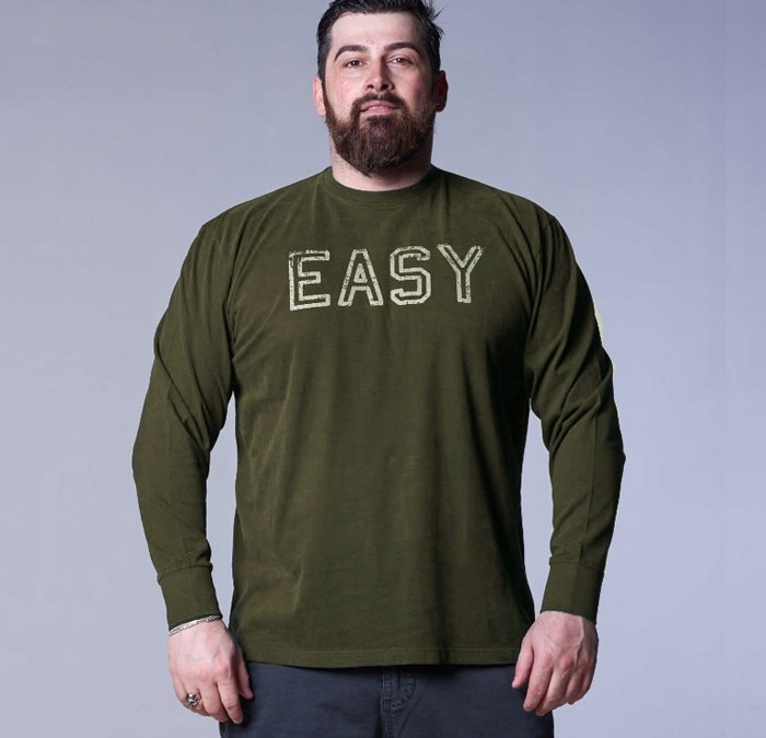 Easy Velké Tričko s dlouhým rukávem Oliva 3XL, obvod 140 Cm