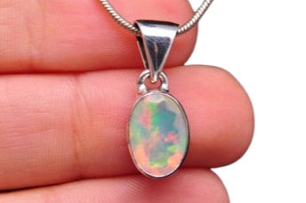 * Opál Ušlechtilý Etiopie Okouzlující Přívěsek Na Dárek Stříbro 925 Č. 2 *