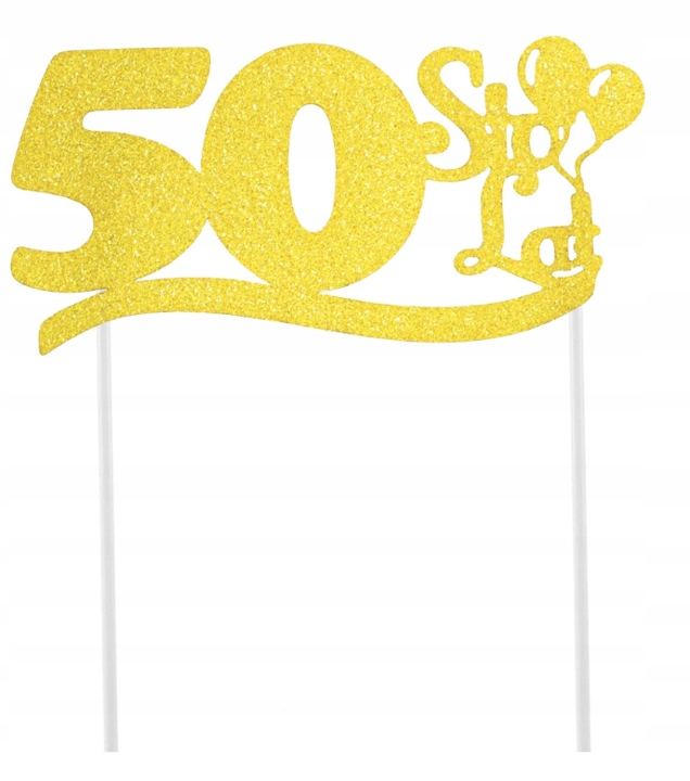 

Topper złoty dekoracja na Tort 50 urodziny toper