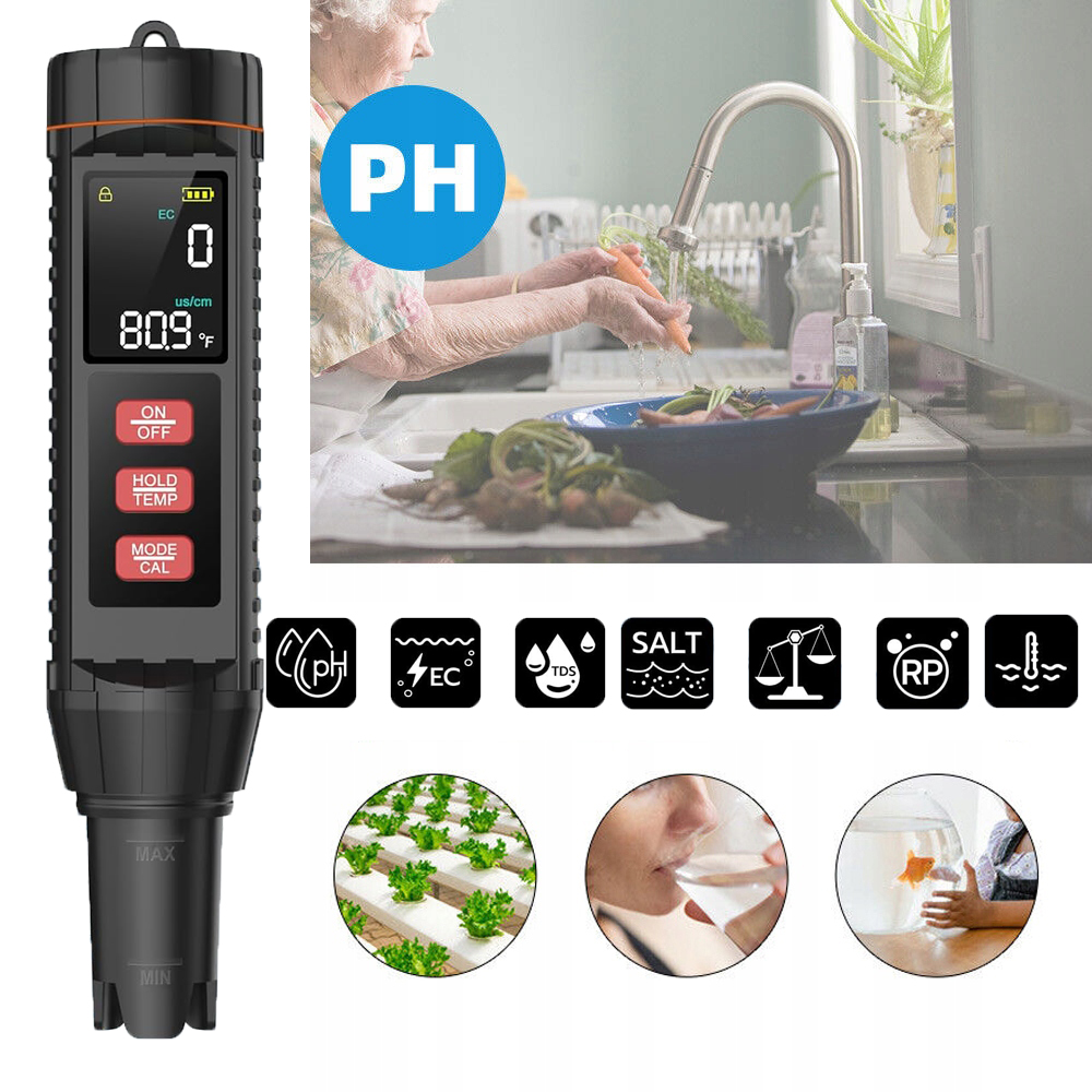 Měřič 7V1 Ph Tds Ec Salinity Teplota Vody Tester Kvality Vody