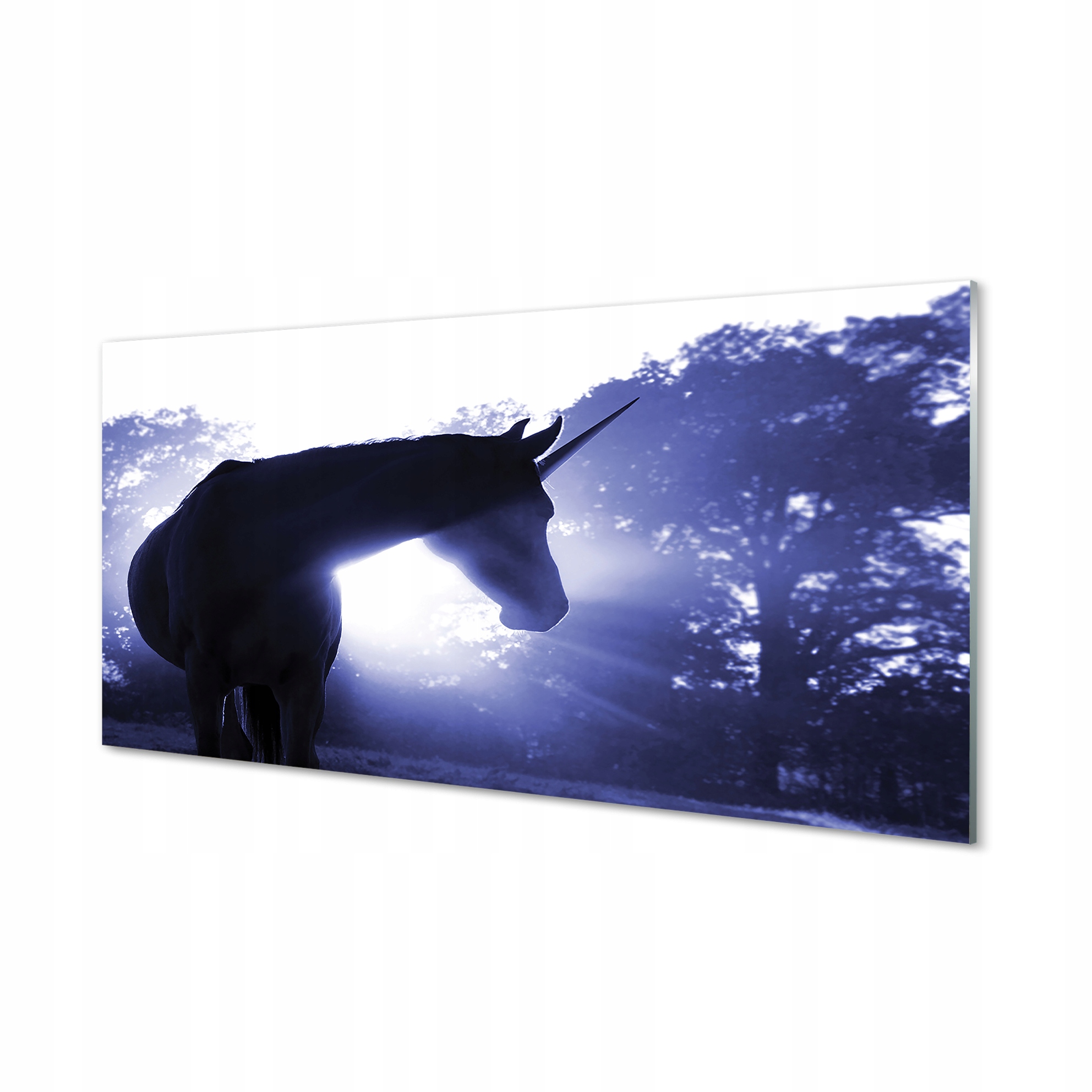 Obraz na skle grafika Les jednorožec 140x70 cm