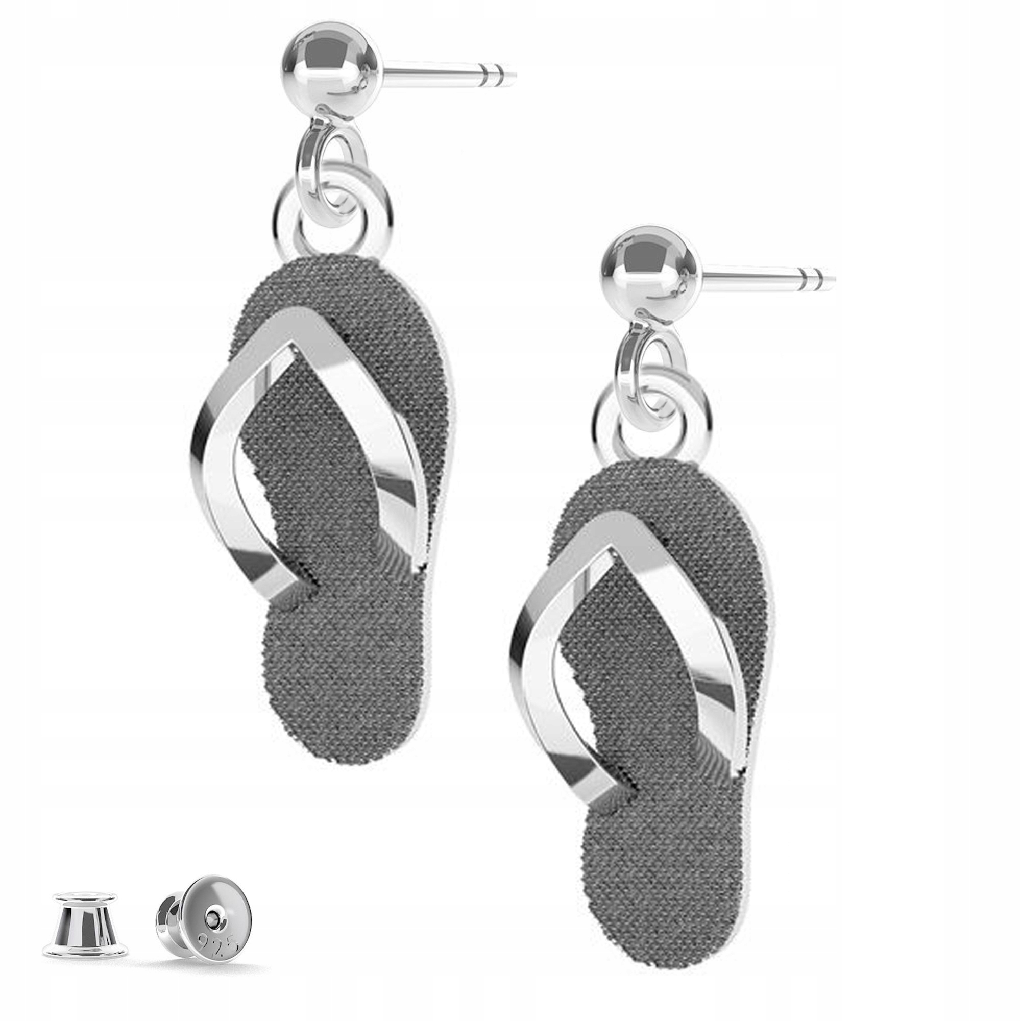 Stříbrné náušnice Klapka Japonky But 925