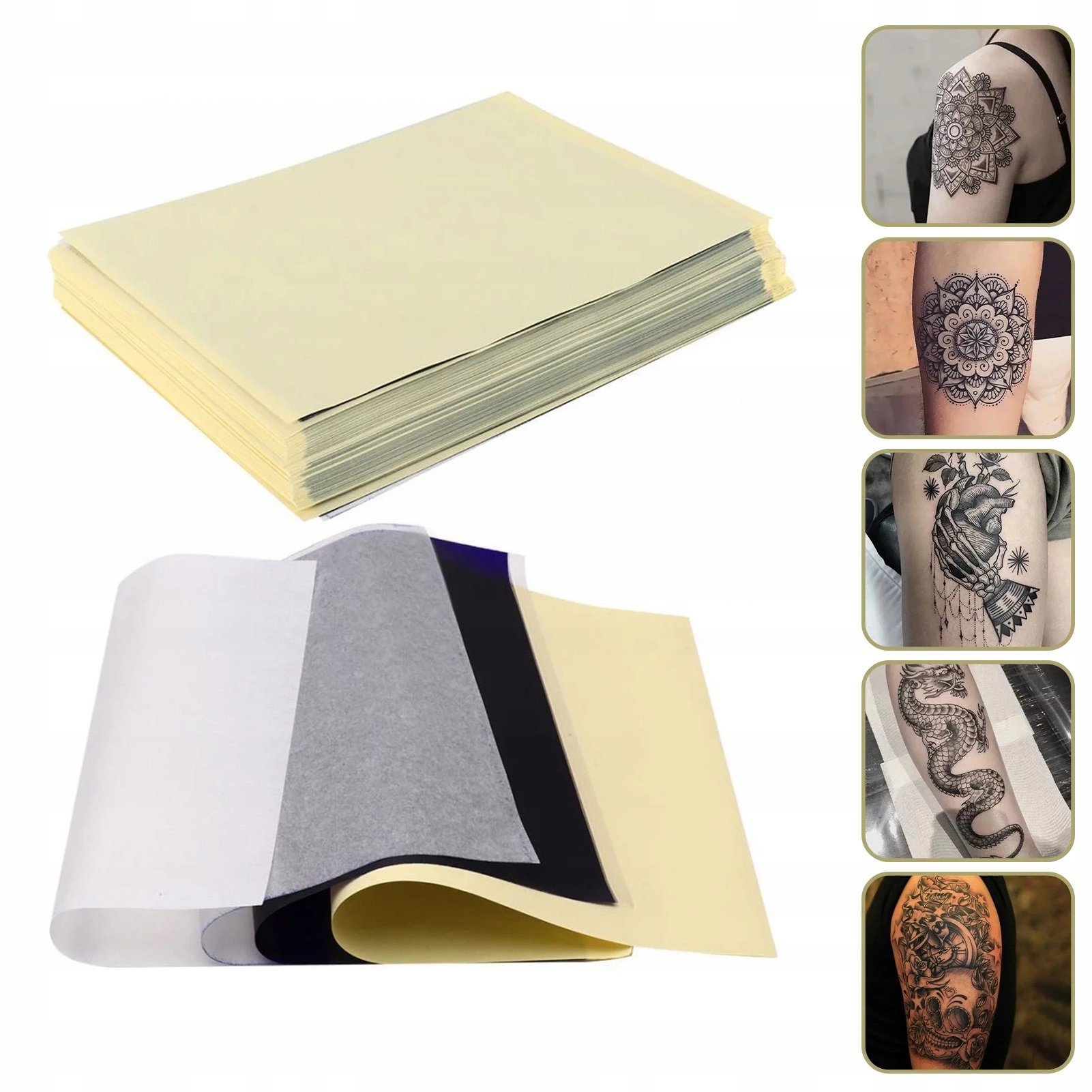 Termopapír Kalka pro odrážení tetovacího vzoru Transferový papír 100ks