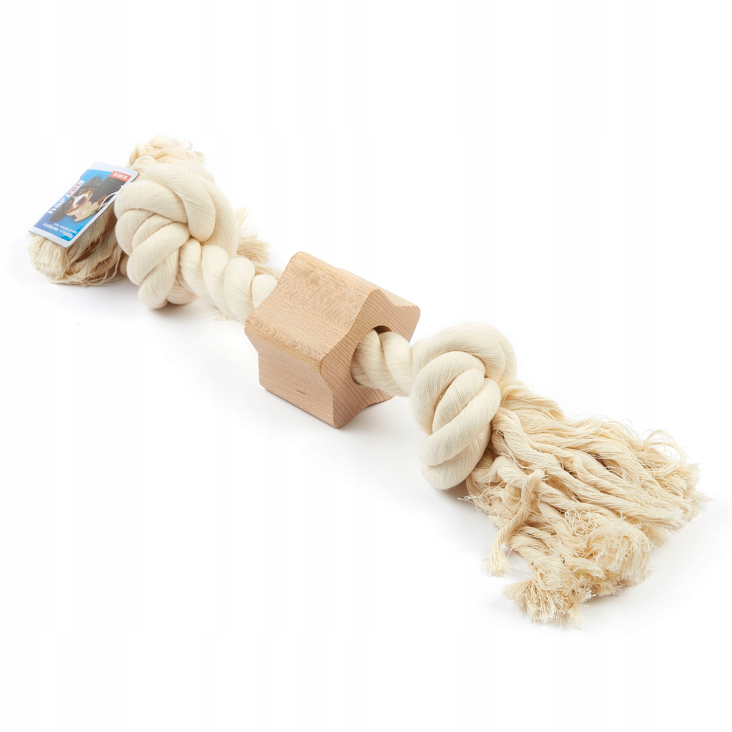 Levně Hračka dřevěná hvězdička na provázku Hypoalergenní kousátko pro psa 50 cm