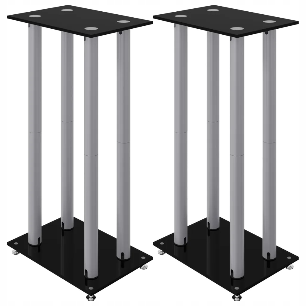 Stojaki pod głośniki Aluhart 35x25x75 cz/srebrny