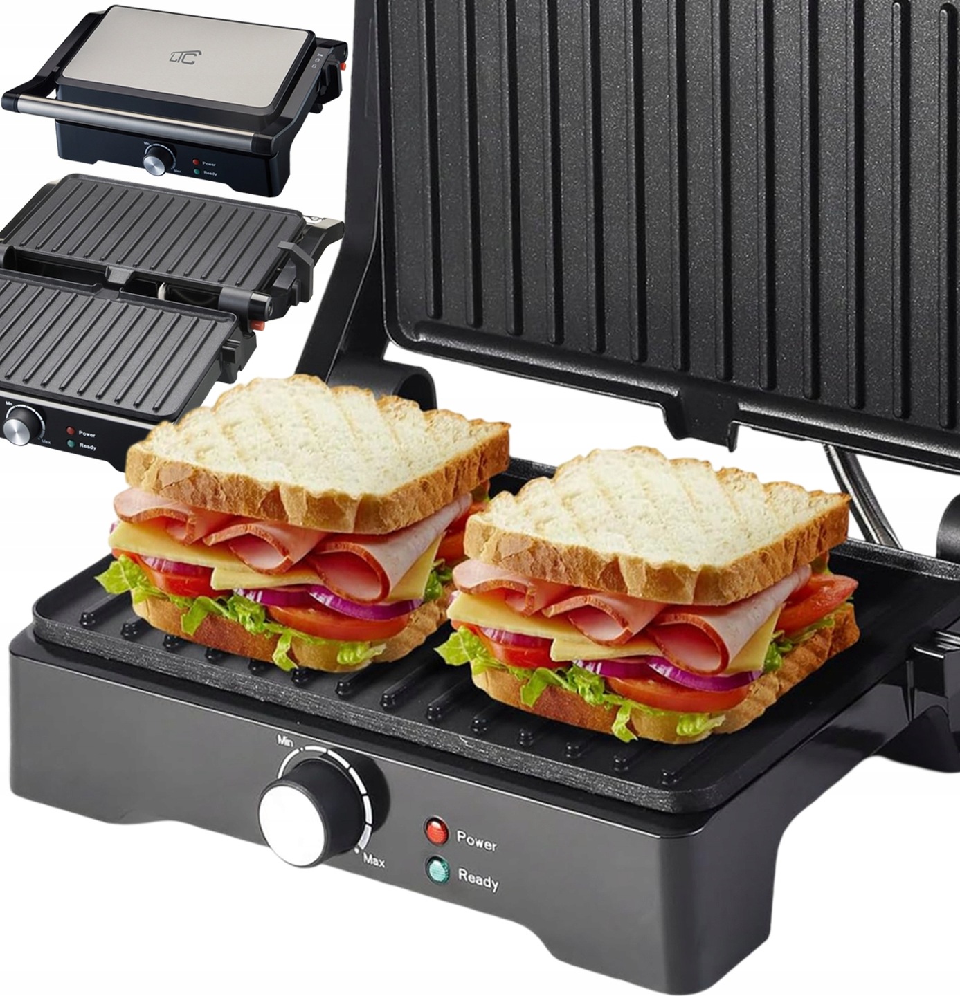 Opiekacz Toster Grill Do Kanapek Panini Elektryczny Rozkładany 180° Mocny