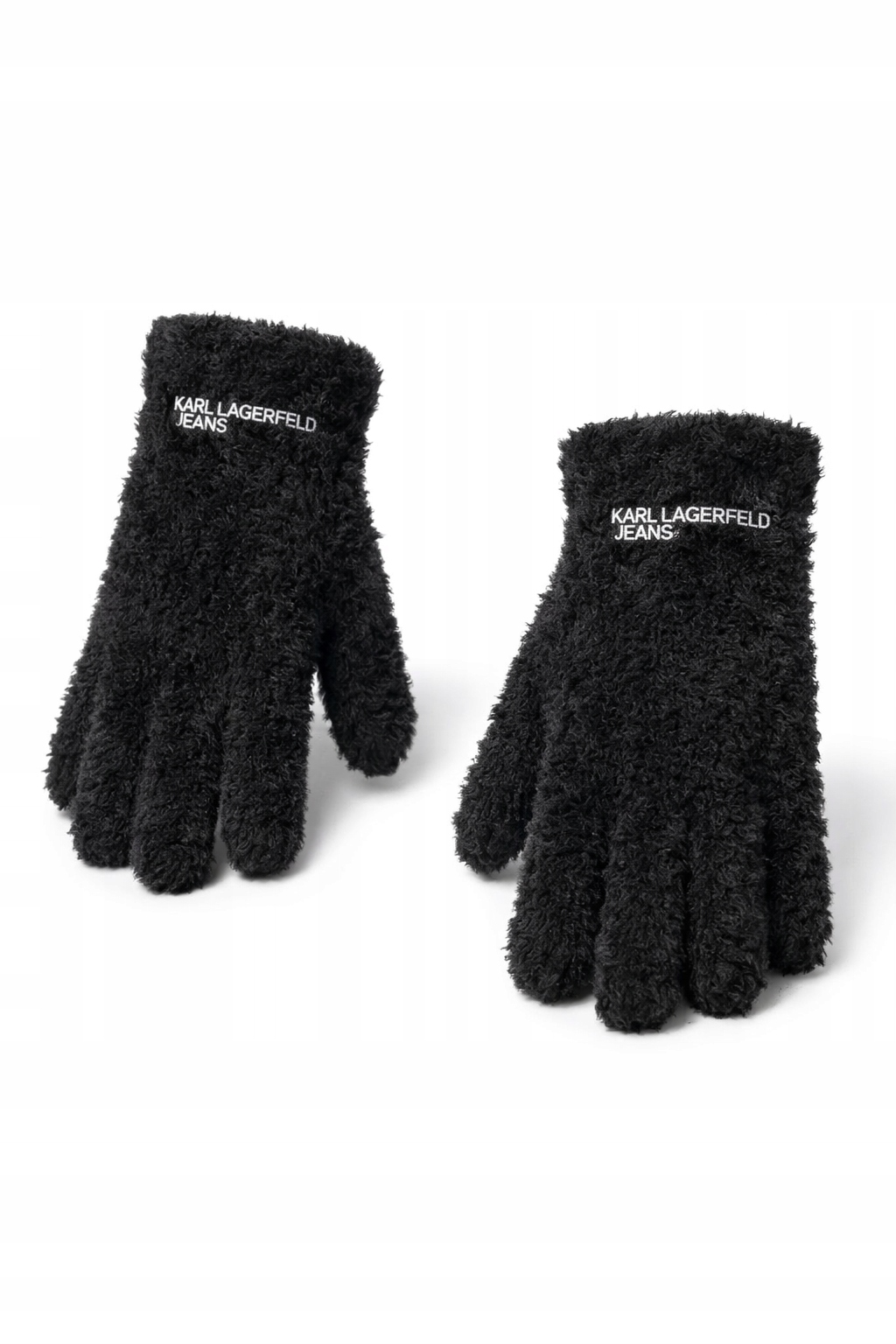 Karl Lagerfeld Černé Teplé Rukavice S Výšivkou Klasické M I1A