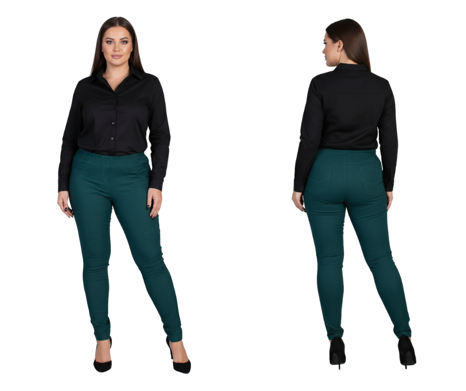 Kalhoty zúžená nohavice Cevlar barva malachit, velikost 44