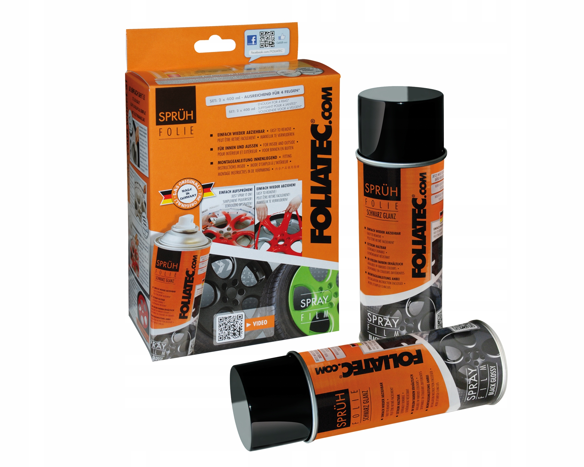 Folie w sprayu FoliaTec 2060 2 x 400 ml czarny mat