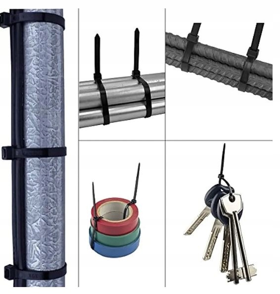 100x OPASKI ZACISKOWE KABLOWE ZIPERKI TRYTKI TRYTYTKI ODPORNE MOCNE 3,6x150 Szerokość 3.6 mm