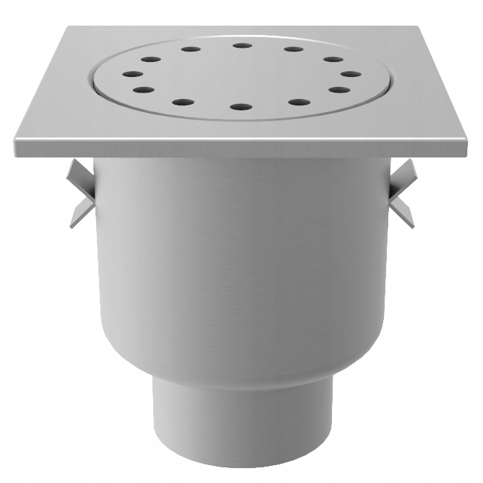 Nerezová odtoková mriežka 304 štvorcová s okrúhlym krytom, spodný odtok