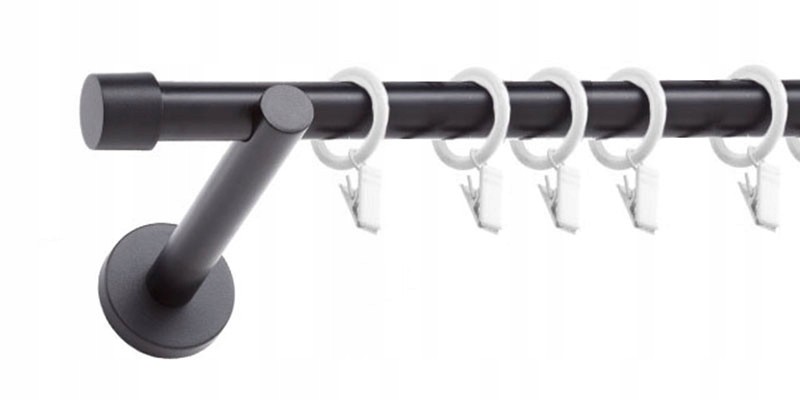 Modny CZARNY karnisz 220 cm do wnętrza 19 mm Kolor czarny