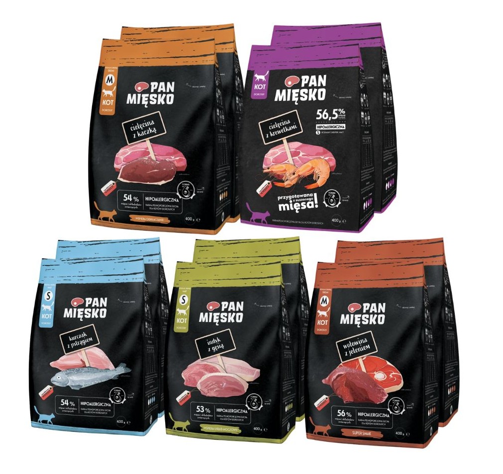 Krmivo suché pro kočky Pan Mięsko mix chutí 10 x 400 g křupky