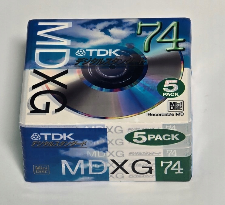 Disky Minidisc Tdk MD-XG74X5N 5 Pack MD Nos Fólia 5 Ks Vyrobené V Japonsku