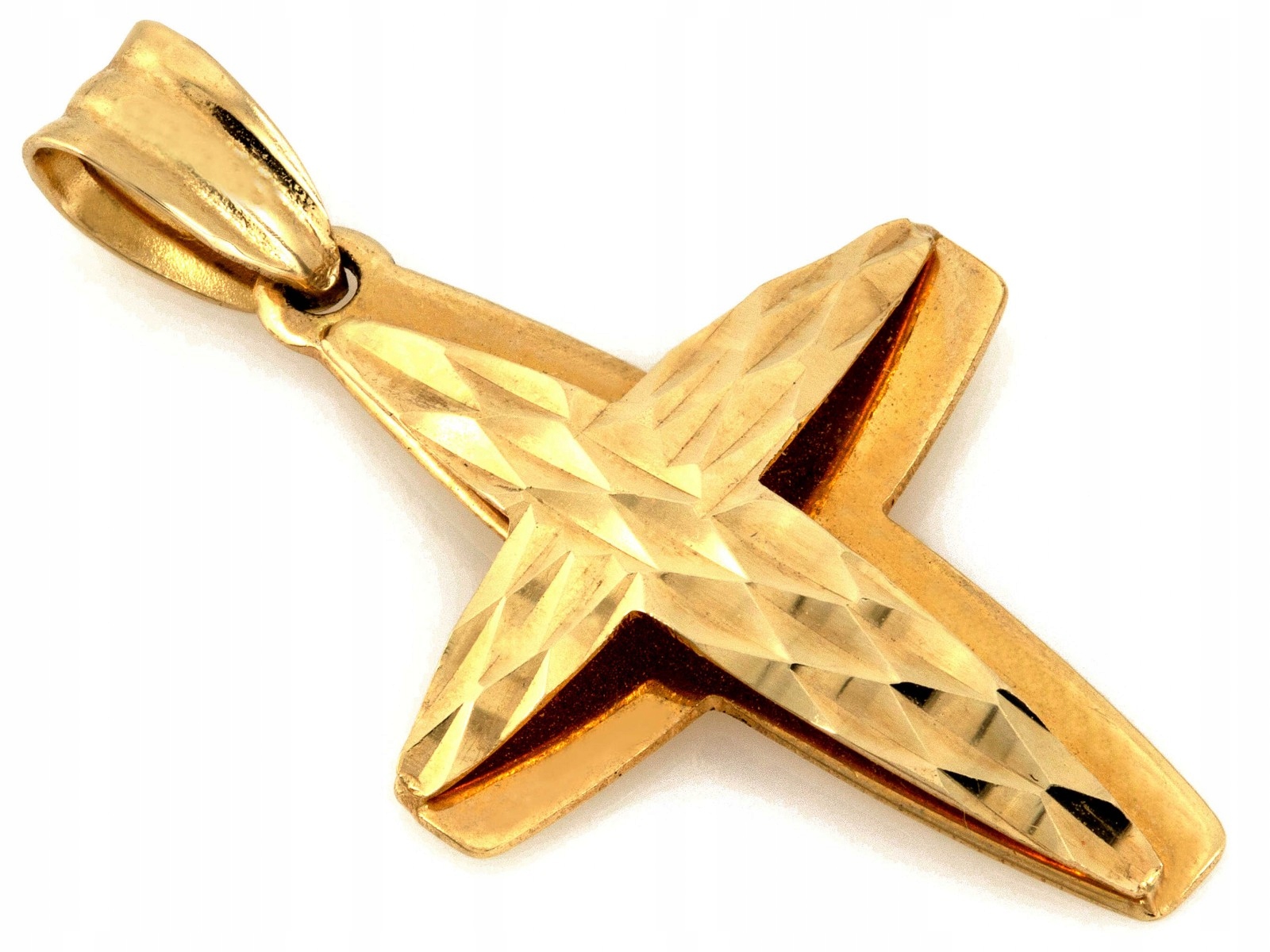 Přívěsek Zlatý 585 Křížek unisex 1.12g diamantový na řetízek 14kt