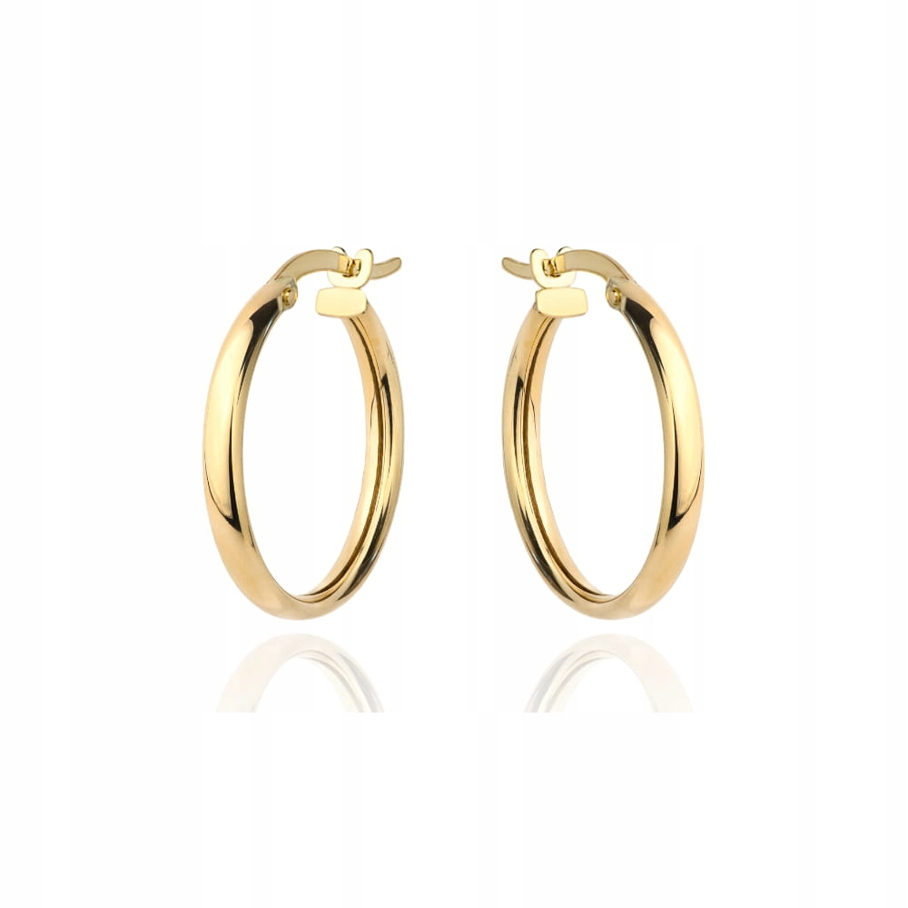 Náušnice zlaté ryzosti 585 kolečka na anglickém zapínání 2,2 cm lehké