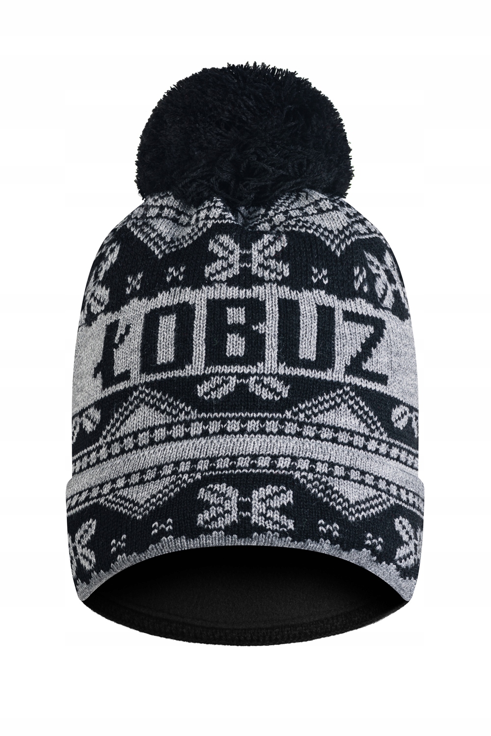 

Czapka Zimowa z polarem Łobuz pompon ciepła