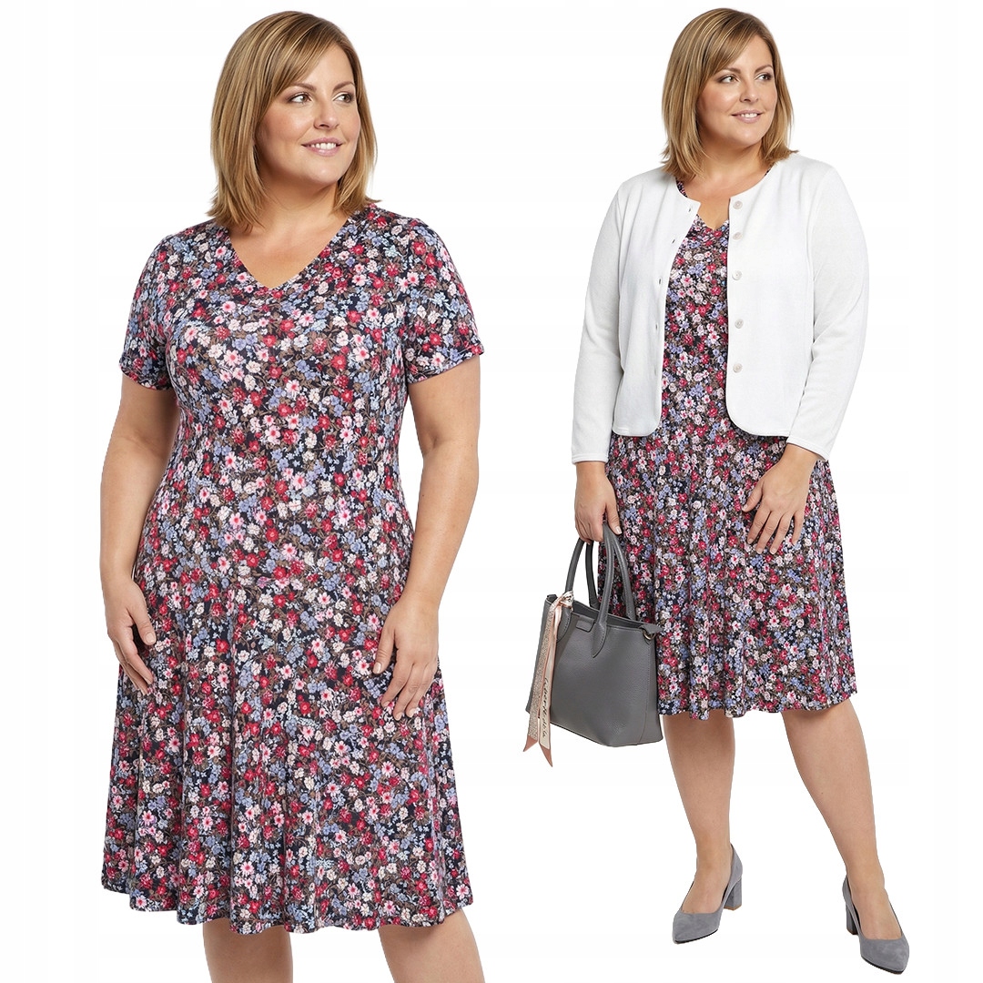 Šaty s barevnými květy a velikostí velikost 60