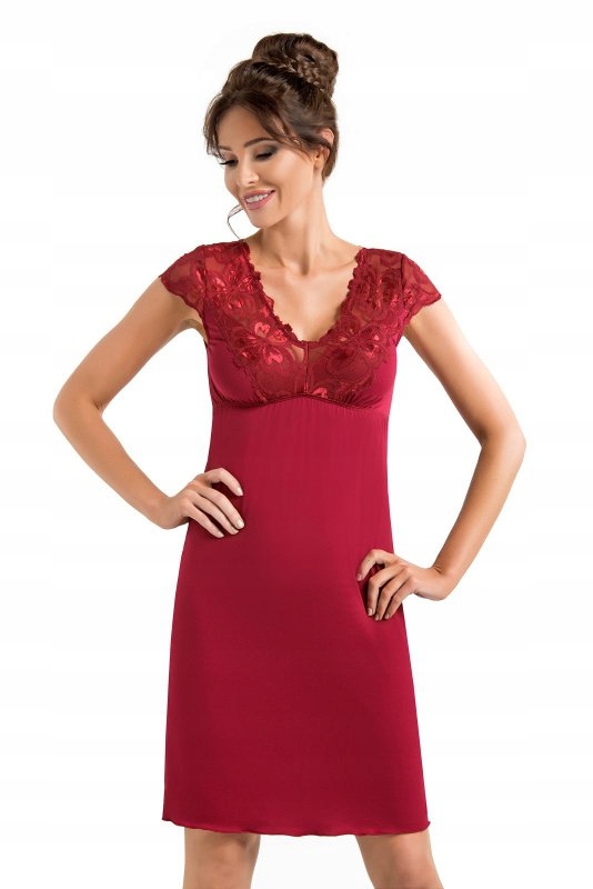 

Polska damska koszula koszulka nocna czerwona S