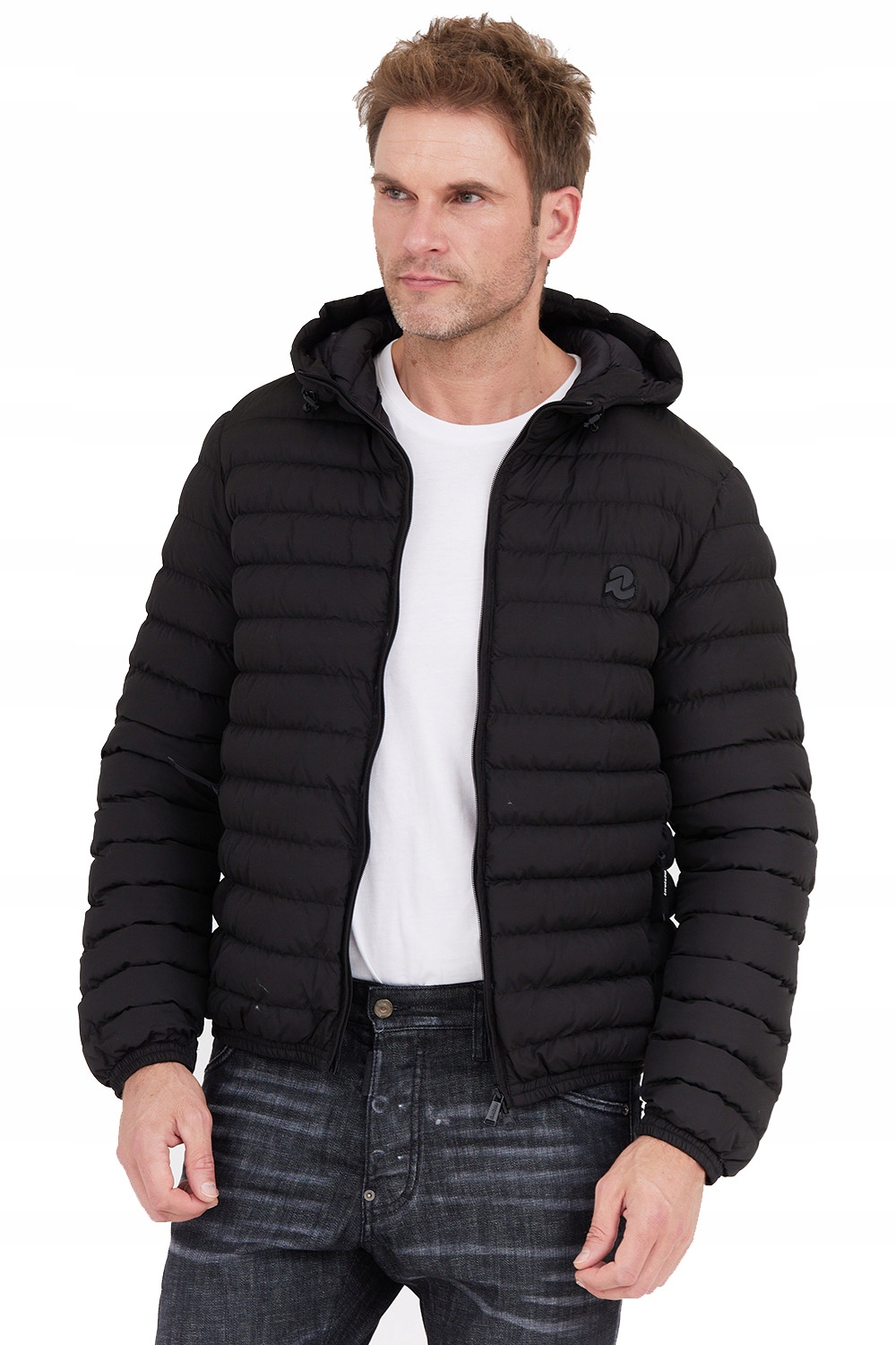 Invicta Černá péřová bunda s kapucí, velikost 3XL