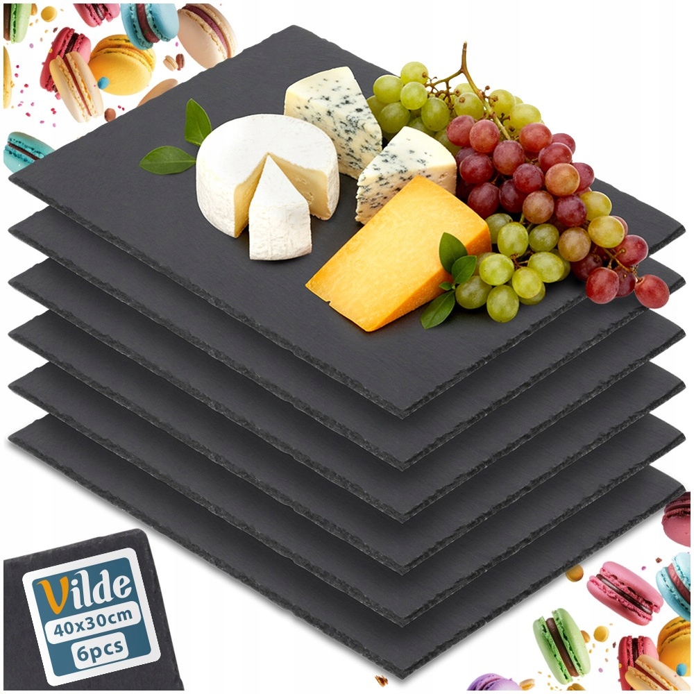 6 x Podnos Kamenná deska podnos na pochutiny dezertů sushi sera uzeniny 40x30
