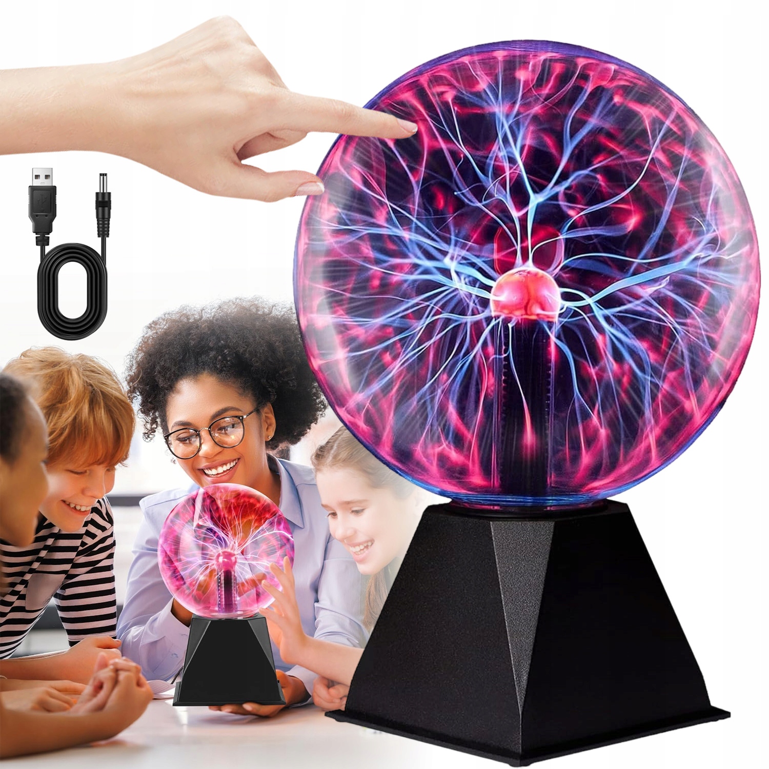 Plazmová Lampa, Vzdělávací Magická Koule, 8 Palců, Citlivá Na Dotyk A Zvuk