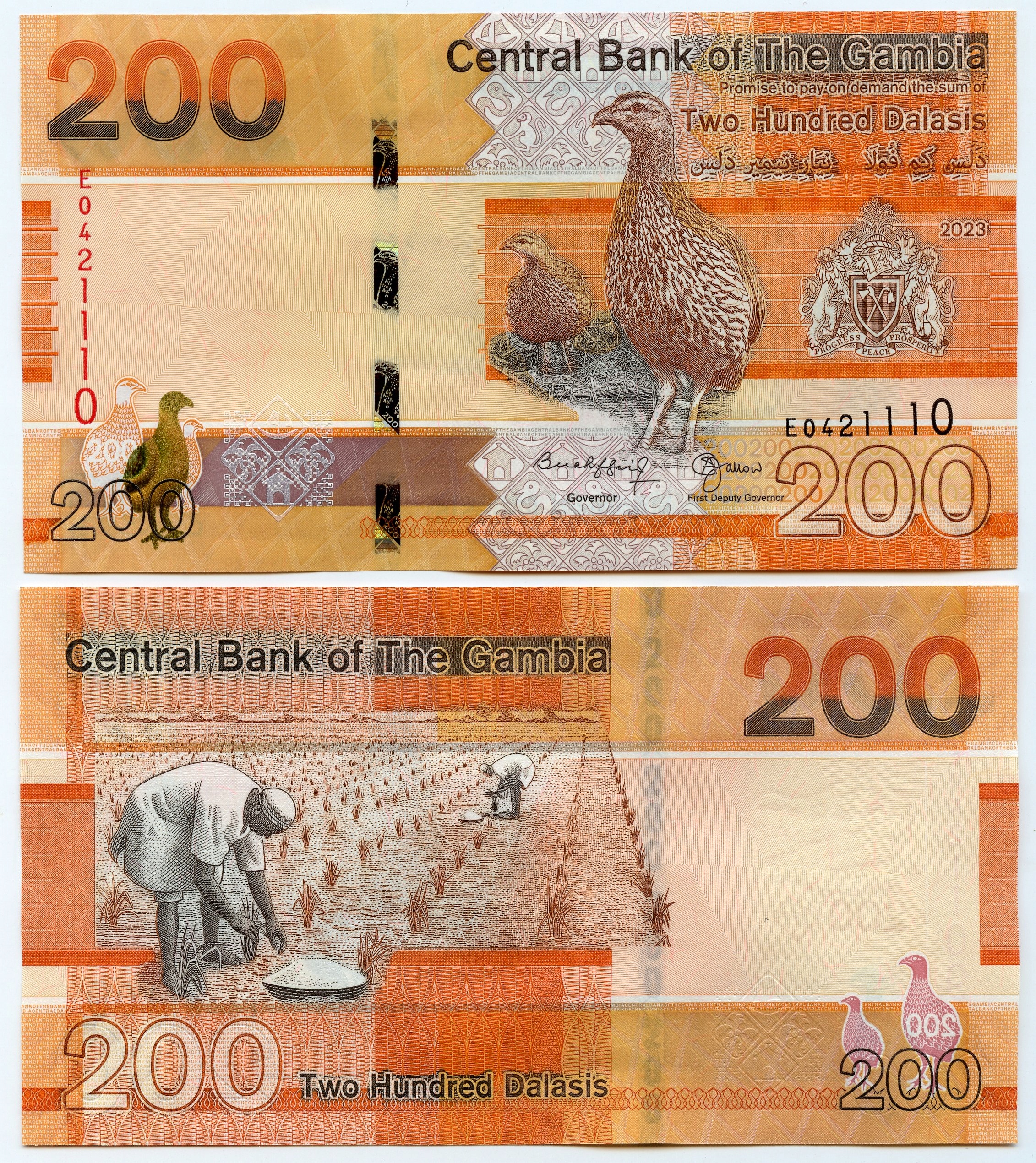 GAMBIA 200 DALASIS 2023 PW-42c UNC