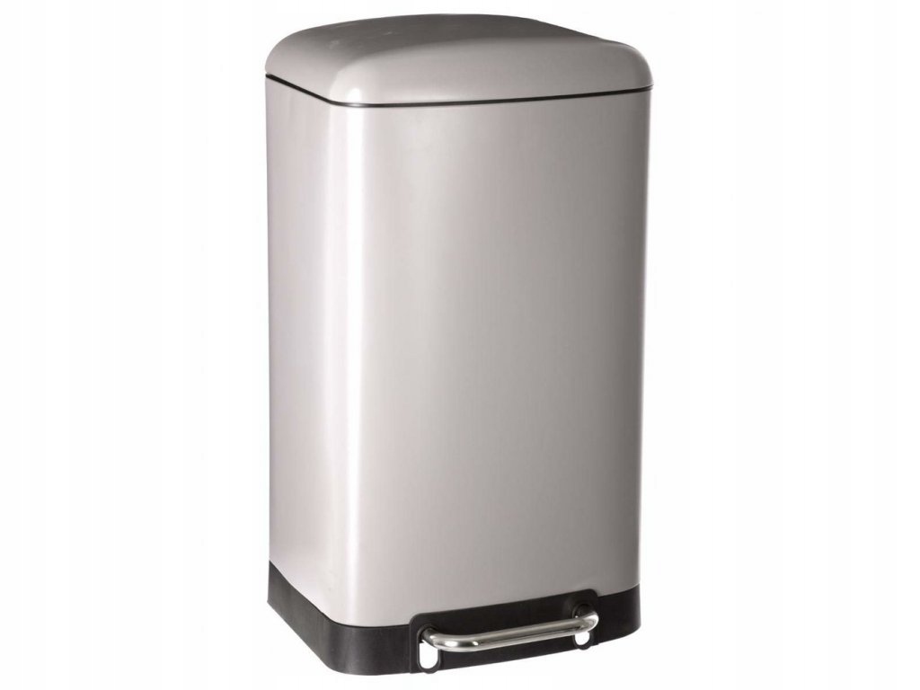 Levně Odpadkový koš, kov, taupe, 30 L